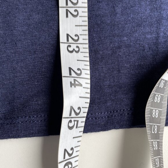 Cynthia Rowley 100% Linen Top Blouse Size L Blue Bell Sleeve Boho Lagenlook - Picture 8 of 8